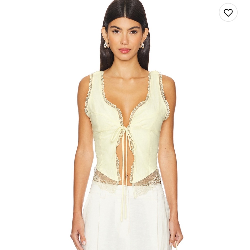 Lioness Yellow Lace Trim Corset Top